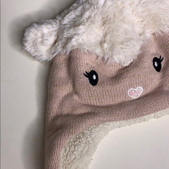 Capelli New York fuzzy lamb ear metallic ear flap hat one size - Picture 2 of 6